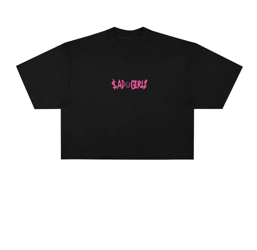 CAMISETA CORTA SADGIRLZ - NEGRO