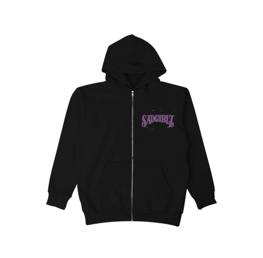 SUDADERA CON CREMALLERA DE IMITACIÓN SADGIRLZ - NEGRO