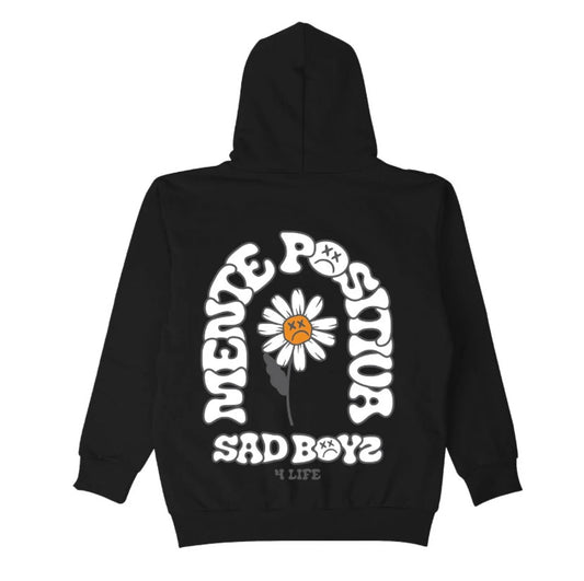 SUDADERA CON CAPUCHA MENTE POSITIVA - NEGRO