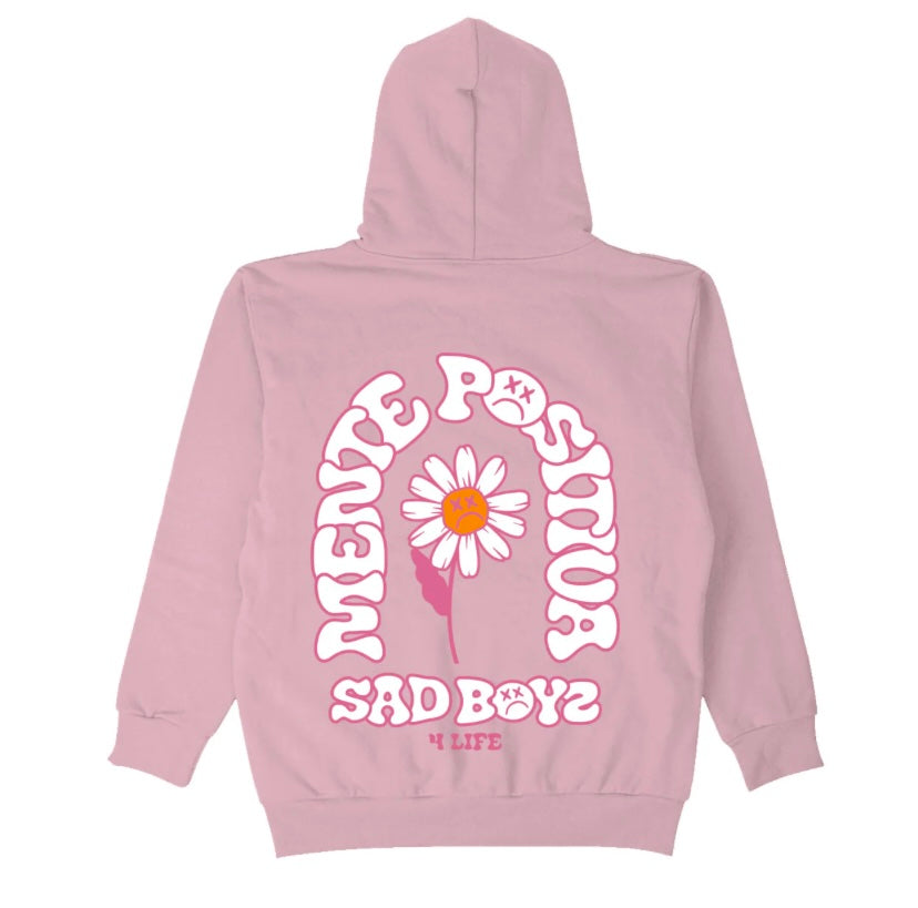 SUDADERA CON CAPUCHA MENTE POSITIVA - ROSA