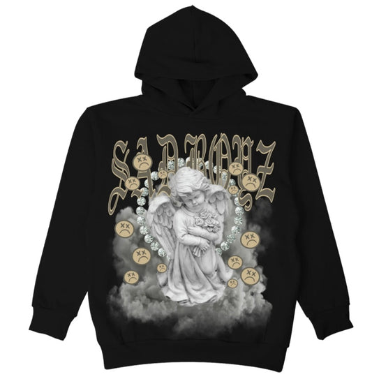 SUDADERA CON CAPUCHA SAD CHERUB - NEGRO